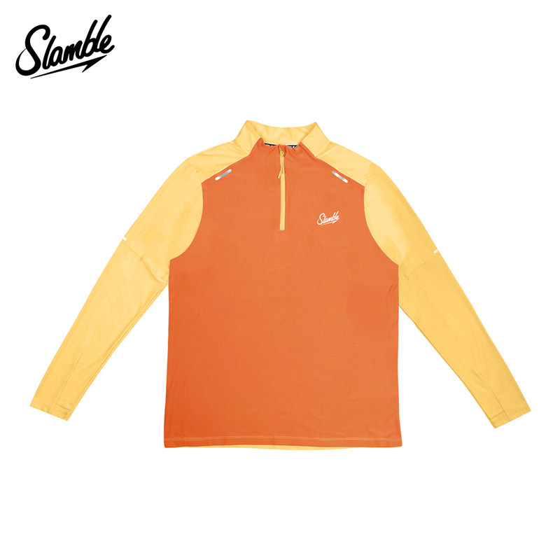 SLAMBLE跑步运动半拉链速干长袖T恤男女反光条骑行衣健身秋冬,淘宝优惠券,粉丝福利购,淘宝优惠卷