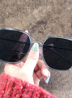 戚薇同款墨镜大框显瘦绿色大圆脸