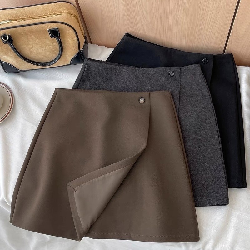 不规则毛呢半身裙女秋冬大码高腰显瘦梨形身材小个子a字包臀短裙,淘宝优惠券,粉丝福利购,淘宝优惠卷
