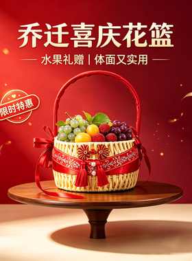 结婚手提花篮花童撒花月子礼篮子