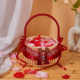 Married jacquard basket flower girl scattering flowers and confinement gift basket