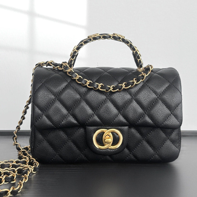 小香风轻奢国际大牌鱼子酱菱格链条女包真皮24高级手提单肩斜挎,淘宝优惠券,粉丝福利购,淘宝优惠卷