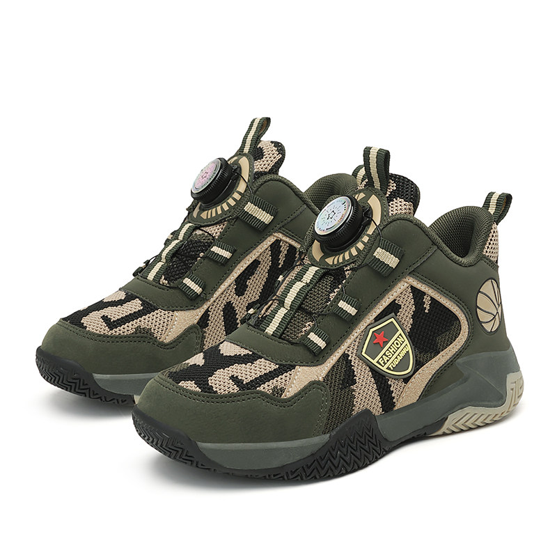 春秋新款儿童休闲运动鞋大童篮球鞋小学生跑步鞋男童军训迷彩鞋子 - 图3