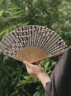 和风夏季纳凉便携扇子折扇女生