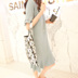 Váy cotton và vải lanh Hàn Quốc mùa hè của phụ nữ xù lông sừng ngắn tay dài phần lớn kích thước giản dị váy đuôi cá lanh - váy đầm váy mùa đông váy đầm