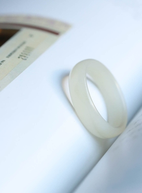 泼墨。温润细腻  天然和田玉扳指指环 韵味足   特惠