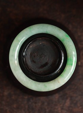 泼墨。缅甸天然老坑A货翡翠 润透  玉镯 / 手镯内径58MM ( 原8000