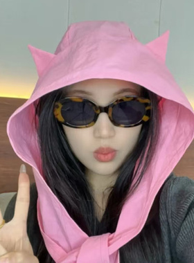 小恶魔绑带速干防晒遮阳帽子女