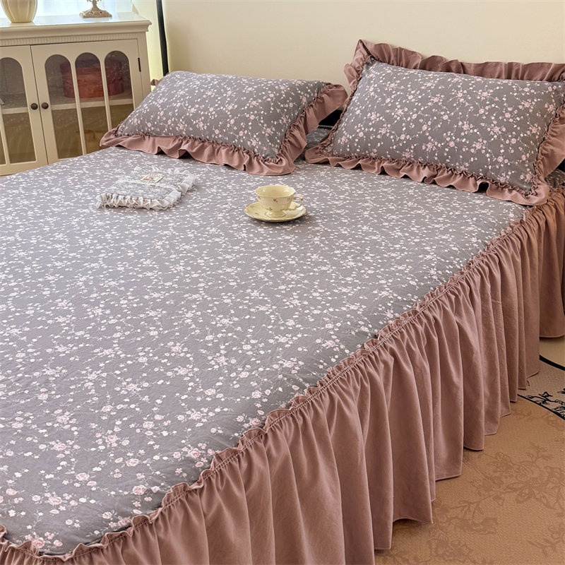 2025新款床裙单件四季通用纯棉全棉床笠遮丑下摆床置公主风花边款,淘宝优惠券,粉丝福利购,淘宝优惠卷