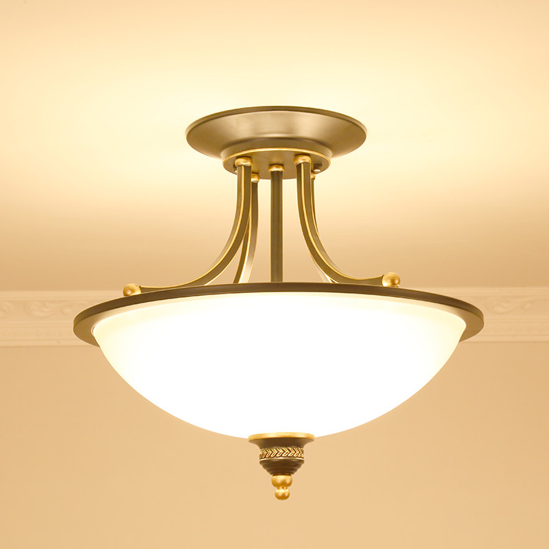 美式复古半吸顶吊灯现代简约客厅卧室餐厅灯阳台门厅过道走廊灯具,淘宝优惠券,粉丝福利购,淘宝优惠卷