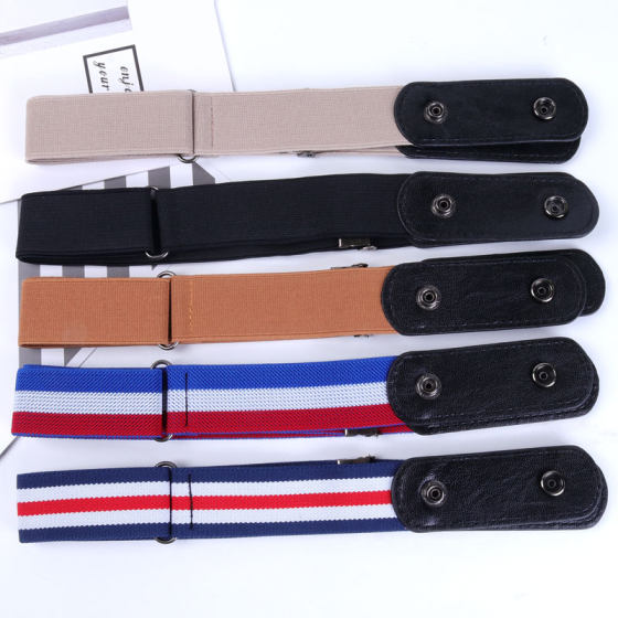 Lazy belt elastic trouser belt invisible elastic women's denim buckle trouser belt men's adjustable ins style belt