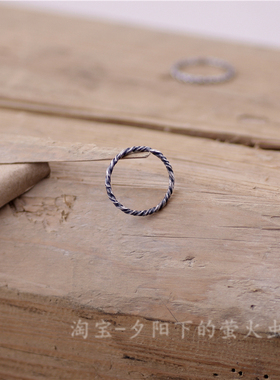 夕阳下的萤火虫纯银做旧乱麻戒指