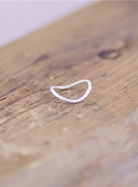 不凡手工咬痕纯银素银学生戒指