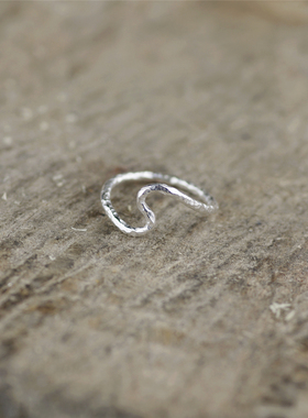 s型燕尾服手工纯银调节大小戒指