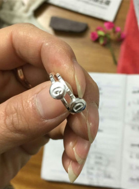 定制做手工刻字母简约风关节戒指