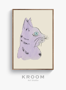 安迪沃霍尔猫咪萌宠风儿童装饰画