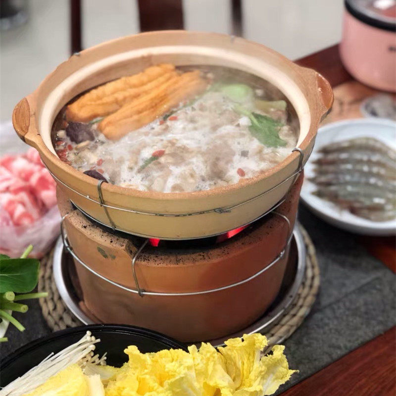 木炭火锅小泥炉港式打边炉炭炉陶土家用老式土灶烧碳炉砂锅煲炉子_虎窝淘