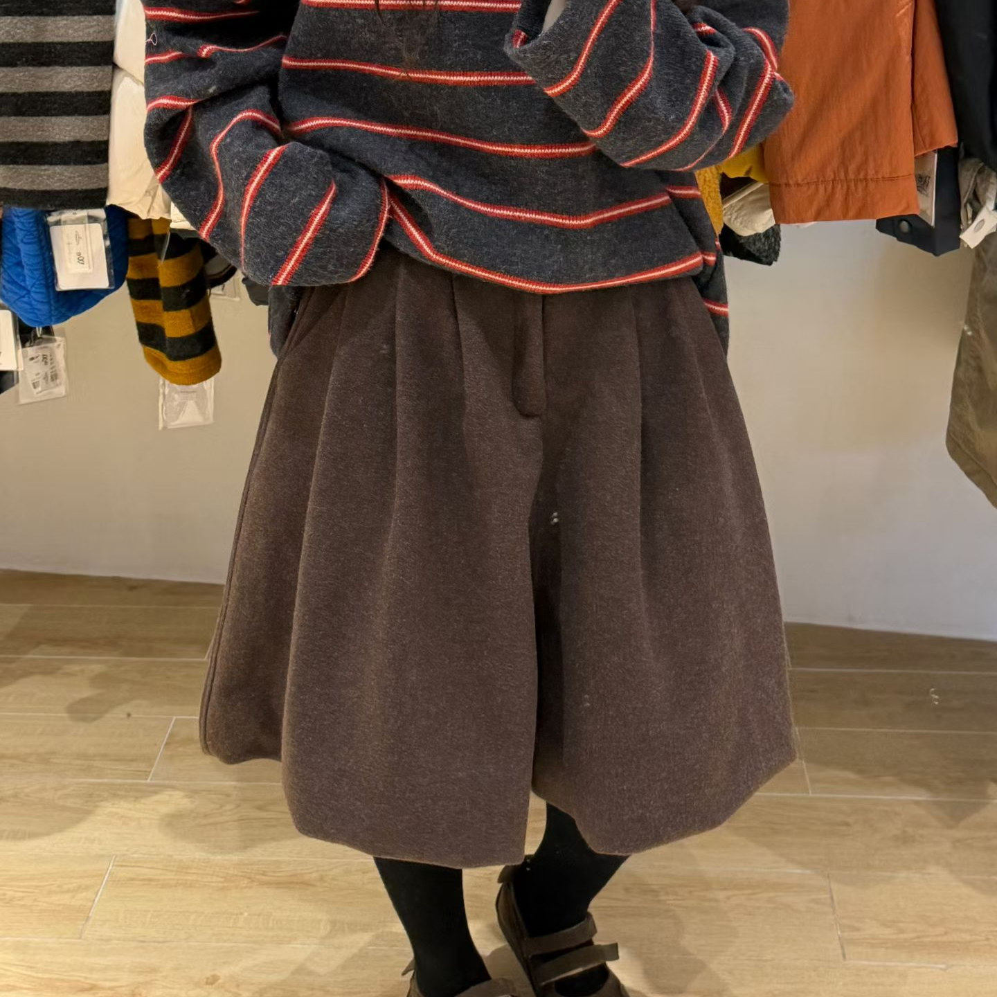 WE女装454109冬韩版宽松大码胖mm休闲风百搭高腰毛呢五分靴裤短裤,淘宝优惠券,粉丝福利购,淘宝优惠卷