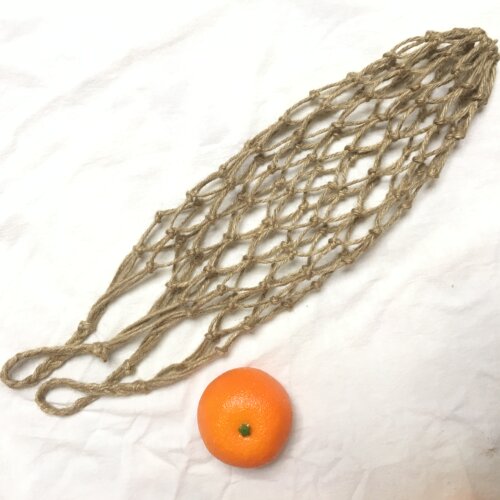 复古镂空水果网兜80年代手提网兜购物袋麻绳棉线编织老式怀旧网袋 - 图1