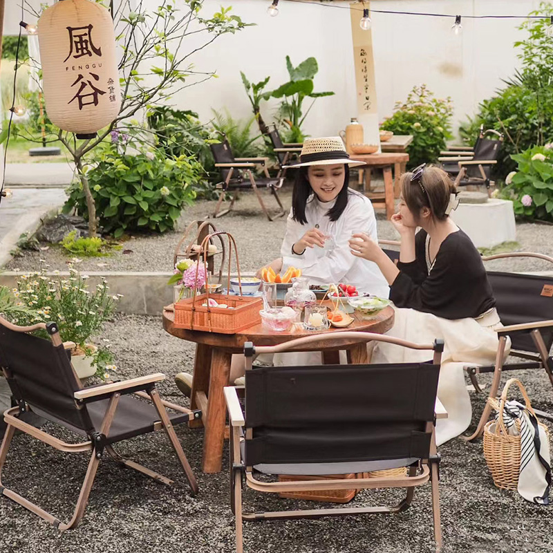 围炉煮茶烤火炉套装户外庭院桌子椅子冰茶器具全套碳炉阳台实木