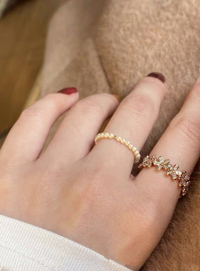 韩轻奢闪原创玫瑰金开口女