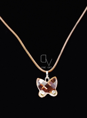 奥地利水晶柠檬吊坠锁骨链