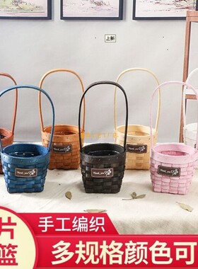 田园柳草编小花篮包邮伴手礼插花