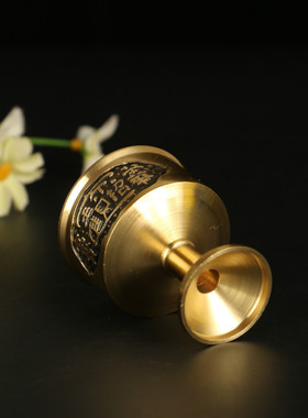 纯铜财神关公浮雕供佛杯