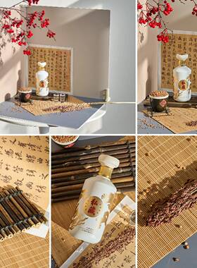 WUER式拍照道具摆件白酒茶叶美食静物摄影中国风复古拍摄古风装饰