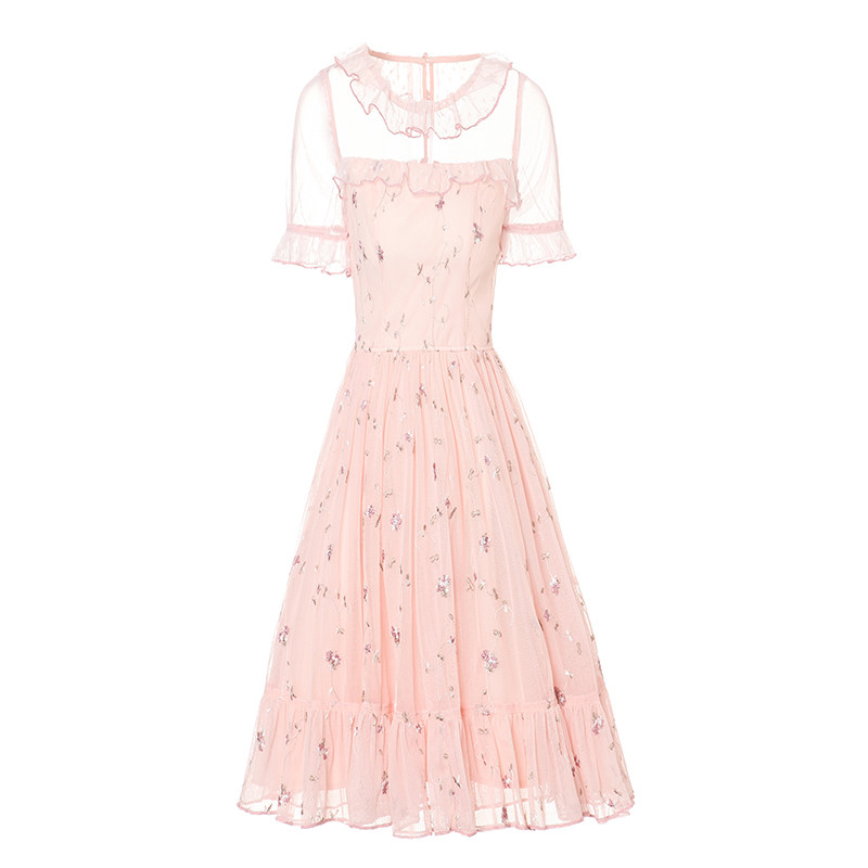 花儿开了2020夏季新款粉色公主裙 flowerscoming连衣裙