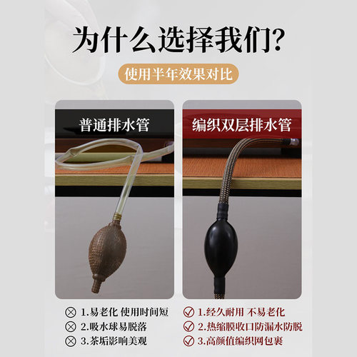 茶盘排水管带吸水球功夫茶具配件茶台茶几下水管茶道零配编织软管 - 图0
