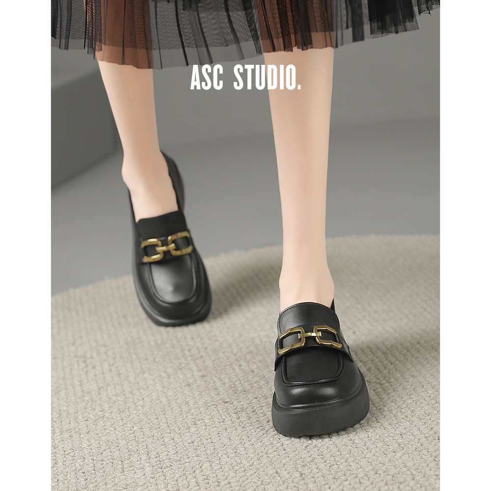 艾斯臣厚底增高乐福鞋女春秋新款英伦风百搭小皮鞋时尚单鞋,淘宝优惠券,粉丝福利购,淘宝优惠卷