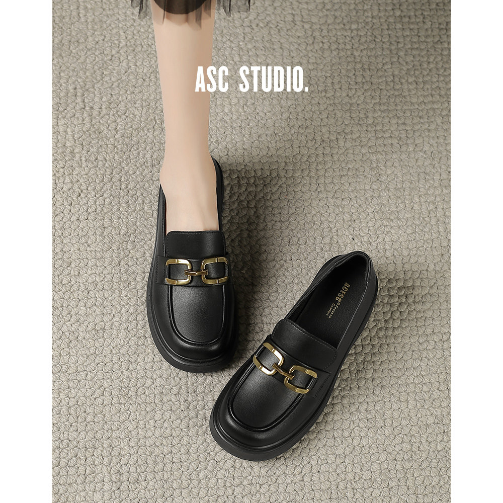 艾斯臣厚底增高乐福鞋女春秋新款英伦风百搭小皮鞋时尚单鞋,淘宝优惠券,粉丝福利购,淘宝优惠卷