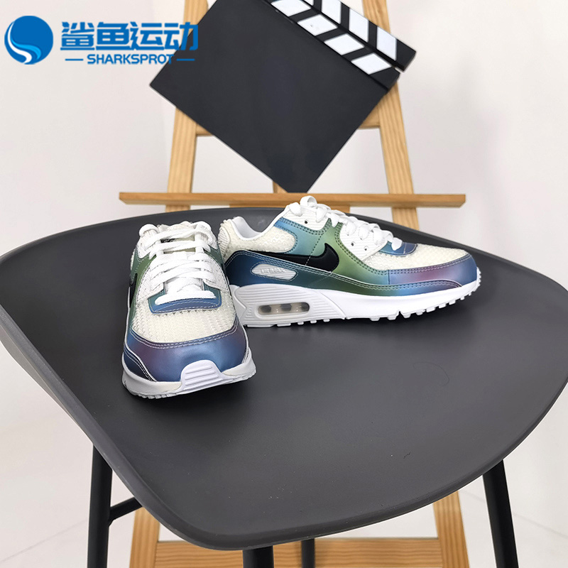 Nike/耐克正品AIR MAX 90 20(GS)大童渐变镭射气垫跑步鞋CT9631-图1