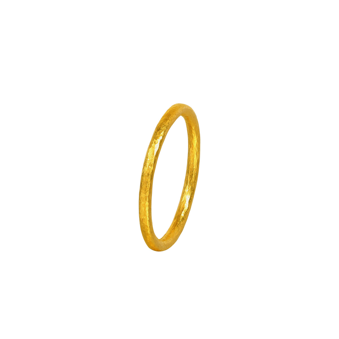 Lao Ke Le antique gold hammer pattern ring solid gold