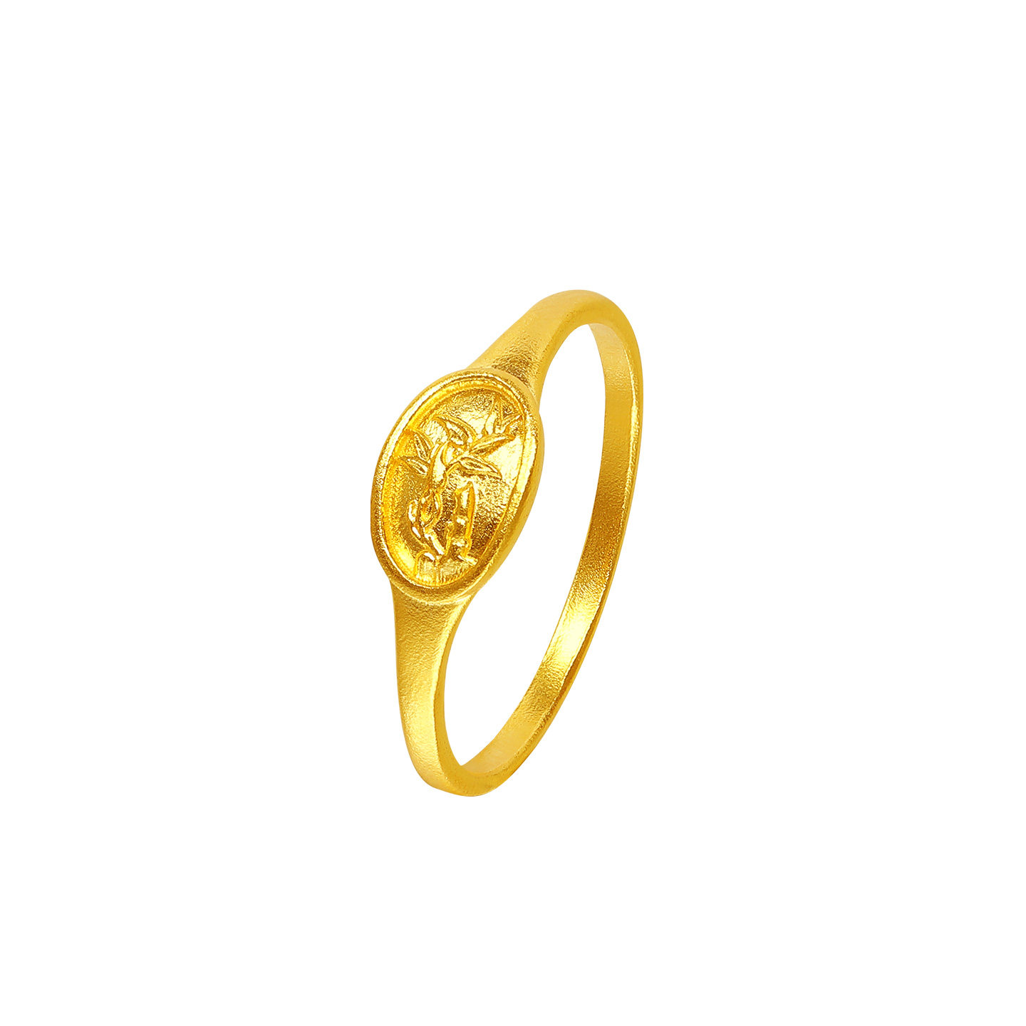 Lao KeLe ancient gold plum, orchid, bamboo and chrysanthemum ring