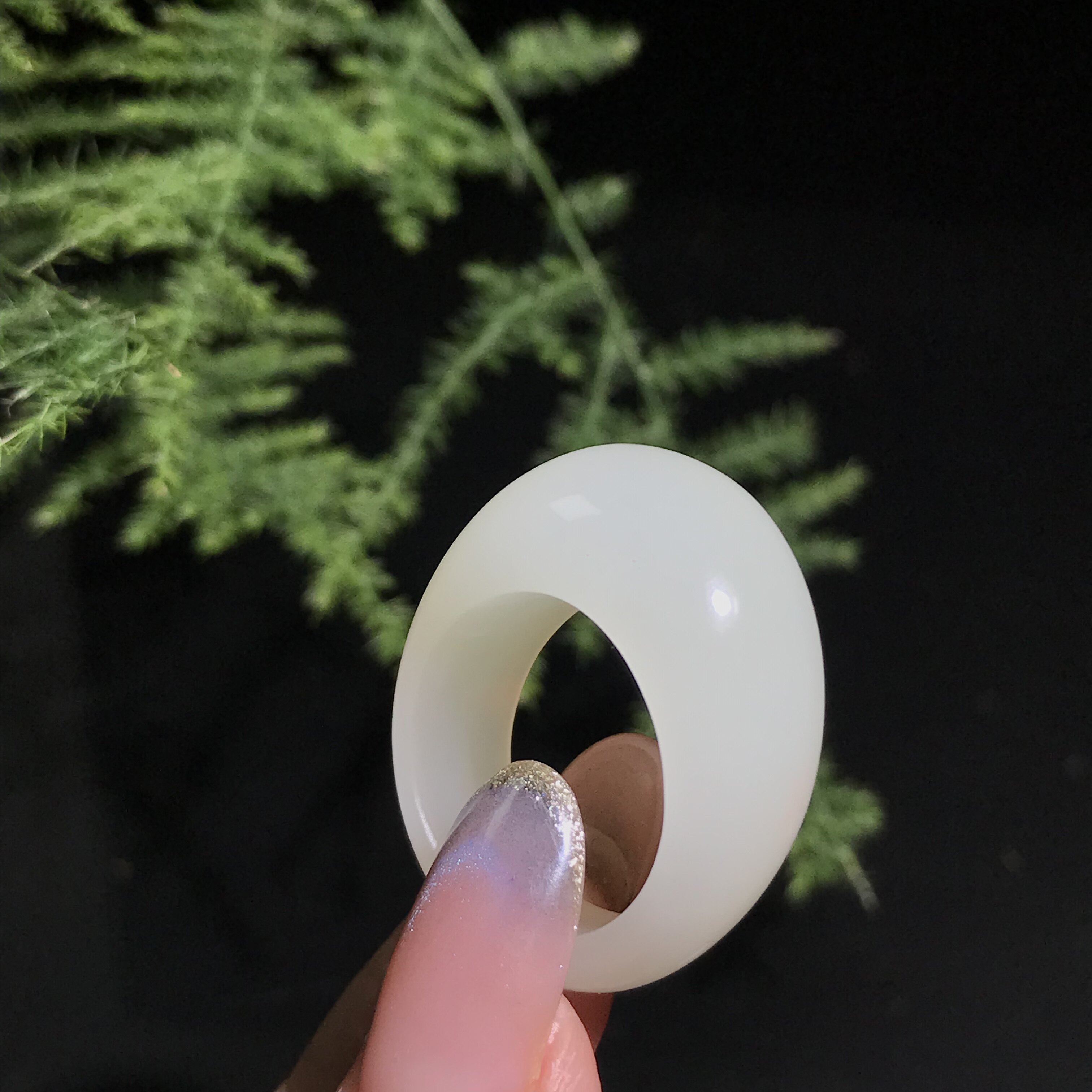Ruxian Jade Tao Xinjiang Hotan Jade Ruoqiang Ice Yellow Mouth Bun Ring Oily goose yellow warm color shows elegance