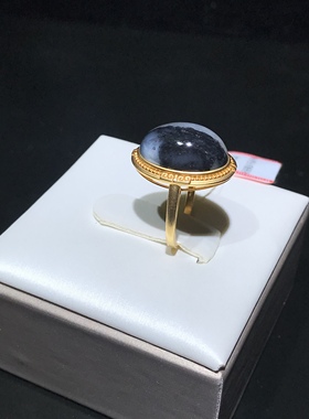 儒贤玉道新疆和田玉籽料青花18Ｋ黄金镶嵌黑白分明蛋面