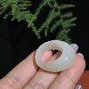 Ruxian Jade Tao Xinjiang Hotan Jade Ruoqiang Ice Yellow Mouth Bun Ring Oily goose yellow warm color shows elegance