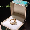 Ru Xian Jade Road 18K heavy gold inlaid with natural Huang Qin single seed ring single seed raw stone gold inlaid with jade belt certificate