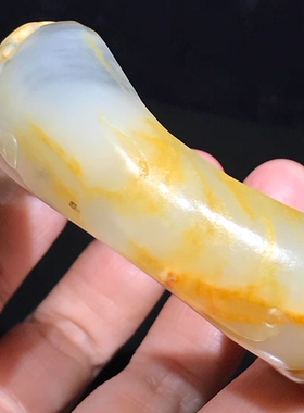 儒贤玉道新疆和田玉籽料青花枫叶卡C镯