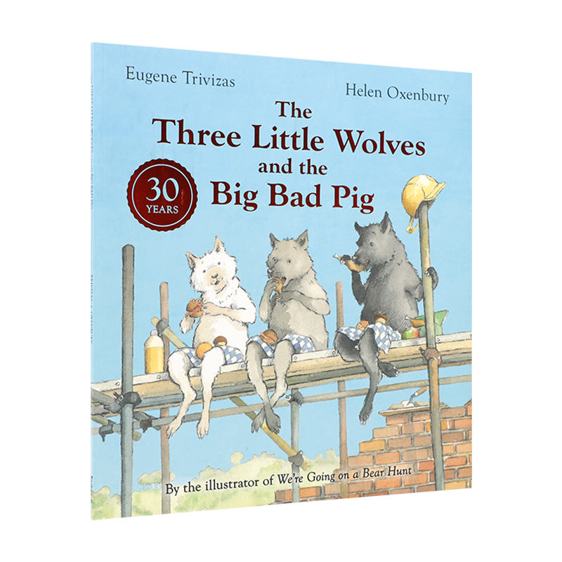 英文原版 Three Little Wolves And The Big Bad Pig 30周年纪念版三只小狼和一只大坏猪儿童宝宝童话寓言启蒙睡前读物绘本-图3