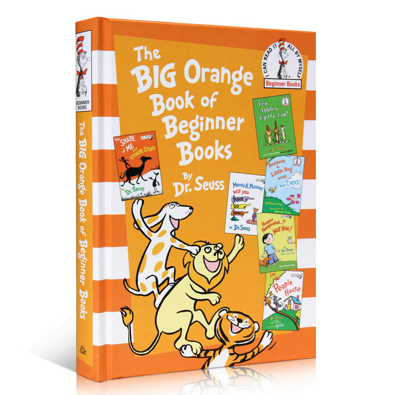 送音频进口英文原版The Big Orange Book of Beginner Books Dr. Seuss 5故事合集苏斯博士经典绘本英语提升ten apples up on top - 图3