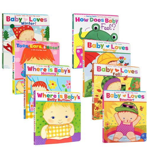 英文原版绘本Karen Katz凯伦卡茨系列8册Where is baby`s belly button宝宝的肚脐眼在哪里英语启蒙纸板撕不烂书Baby loves winter - 图0