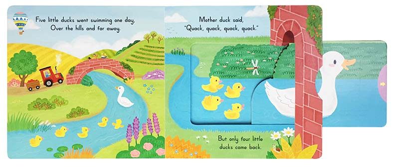 送音频英文原版绘本Sing Along with Me系列Five Little Ducks五只小鸭子欧美经典儿歌童谣玩具机关操作书 0-6岁 ...