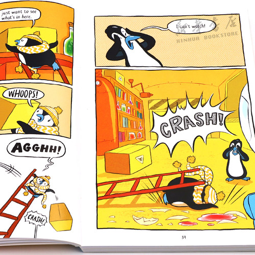 英文原版 Pablo and Splash 肥瘦二人组 穿越时空的企鹅 全彩漫画 搞笑冒险 时间旅行平装 漫画 幽默搞笑 8-12岁 - 图2