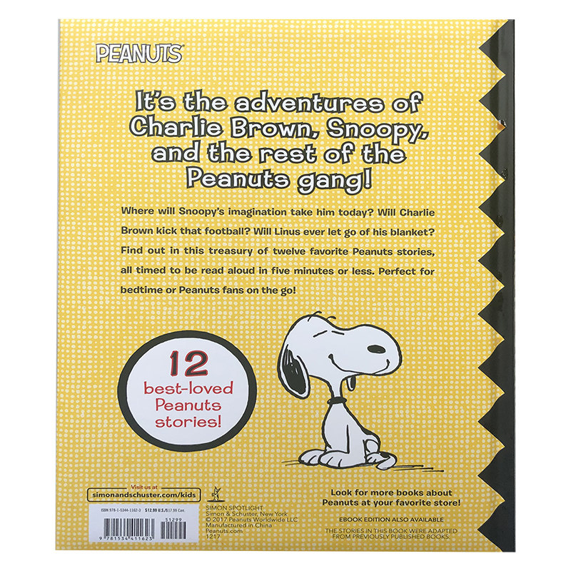 Peanuts 5 Minute Stories 花生漫画 史努比5分钟故事集英文原版 12个故事 儿童绘本进口图画书 查尔斯 舒尔茨