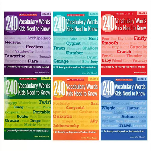 英文原版学乐出版练习册一至六年级240 Vocabulary Words Kids Need to Know:Grade 6册孩子需要知道的240个单词小学生家庭作业词 - 图0