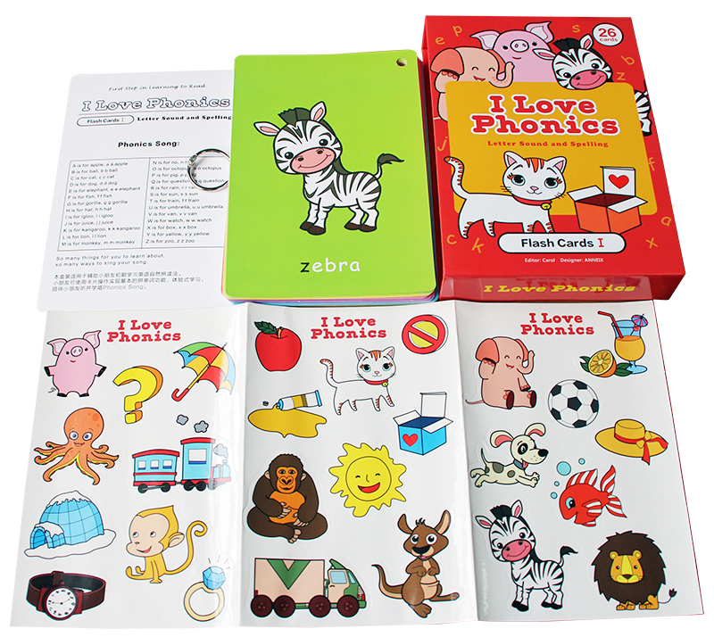 【送音频】ABC字母认知启蒙卡片I Love phonics L1+I love 220 sight words高频词自然拼读 英语单词卡flashcards启蒙游戏闪卡片