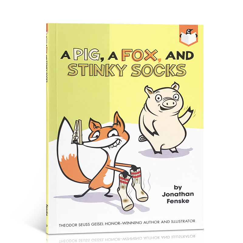 原版绘本A Pig, a Fox, and Stinky Socks兰登桥梁小读本猪和狐狸的故事#2 儿童英语趣味阅读逗趣滑稽漫画 亲子互动共读图画书
